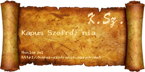 Kapus Szofrónia névjegykártya